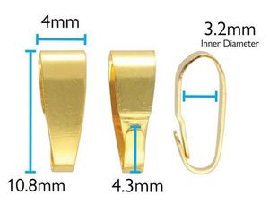 Bails: Bail - Clip - 4mm x 10.8mm - 25 pieces