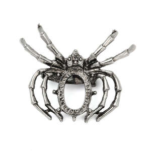 Bezel Brooch - Spider - Tray 18mm x 13mm - 1 piece - Antique Silver