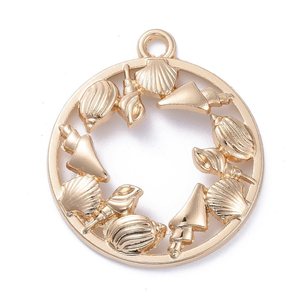 Bezel Pendant - Flat Round - 34mm x 30mm - 1 piece