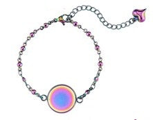 Bezel Bracelet Kit - Round - Rainbow - Cab 16mm - 1 set