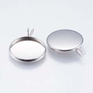 Findings: Bezel Pendant - Stainless Steel - 25mm x 20mm - 1 piece