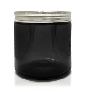 Products: Smoke Grey Pharmacist Glass Jar with Silver Lid 400ml