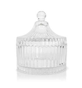 Vintage Cut Glass Collection: Fluted Vintage Cut Glass Candle Jar with Lid 200mls