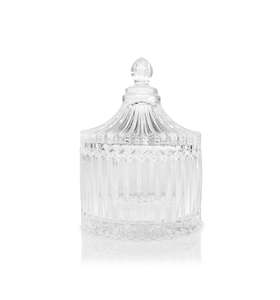Vintage Cut Glass Collection: Baby Fluted Vintage Cut Glass Candle Jar with Lid 70mls