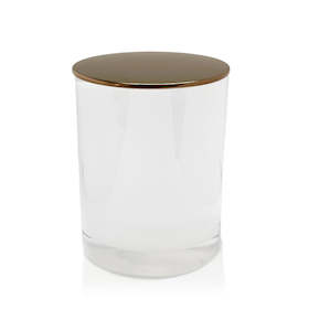 Vogue Tumbler - White Jar with Bronze Metal Lid 250ml