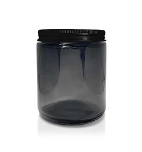 The Pharmacist Collection: Smoke Grey Pharmacist Glass Jar with Black Lid 200ml
