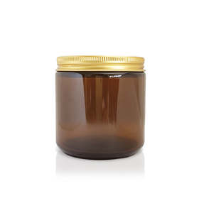 Amber Pharmacist Glass Jar with Gold Lid 100ml