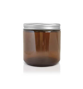 The Pharmacist Collection: Amber Pharmacist Glass Jar with Silver Lid 100ml