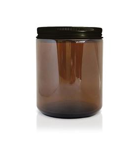 The Pharmacist Collection: Amber Pharmacist Glass Jar with Black Lid 200ml