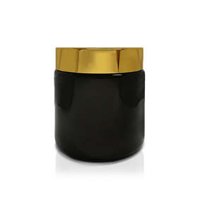 The Pharmacist Collection: Black Pharmacist Glass Jar with Gold Lid 100ml