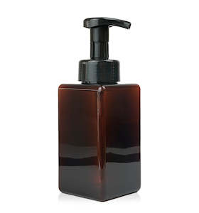Bottles: 450ml Amber Plastic Bottle with Black Foaming Pump