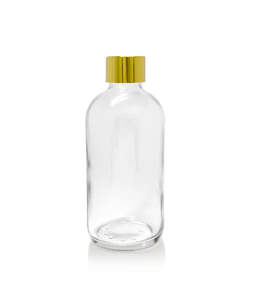 The Pharmacist Collection: 250ml Clear Pharmacist Diffuser Bottle - Gold Collar