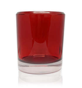 Bevel Edge: Red Bevel Edge with Thick Base Candle Jar - 300mls