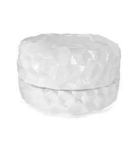 Macaron Collection: White Diamond Macaron Glass Jar with Lid 90ml