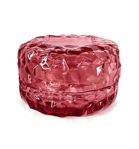 Macaron Collection: Daisy Pink Diamond Macaron Glass Jar with Lid 90ml
