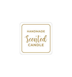 Macaron Collection: 11. Handmade Scented Candle Label 3.4cm - Transparent with Gold Shiny Foil