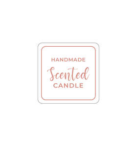 Macaron Collection: 75. Handmade Scented Candle Label 3.4cm - Transparent with Rose Gold Shiny Foil