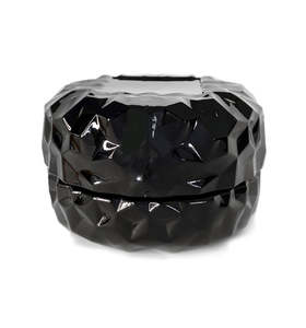 Macaron Collection: Black Diamond Macaron Glass Jar with Lid 90ml