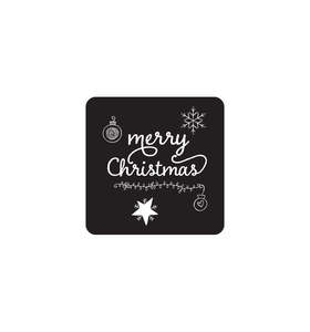 Macaron Collection: 13. Merry Christmas Label 3.4cm