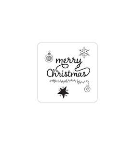 Macaron Collection: 10. Merry Christmas Label 3.4cm - Transparent