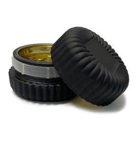 Macaron Collection: Matte Black with Inner Gold Macaron Glass Jar with Lid 90ml