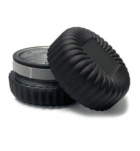 Macaron Collection: Matte Black with Inner Silver Macaron Glass Jar with Lid 90ml