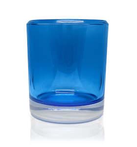 Bevel Edge: Blue Bevel Edge with Thick Base Candle Jar - 300mls