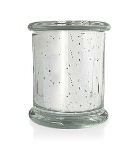Metro - Mercury Silver Glass Candle Jar with Lid 280-300ml