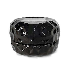 Macaron Collection: Black Diamond Macaron Glass Jar with Lid 90ml