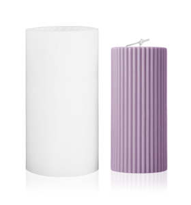 Pillar Candle Moulds Equipment: Fluted Reusable Silicone Mould