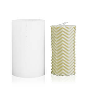 Pillar Candle Moulds Equipment: Zig Zag Reusable Silicone Mould