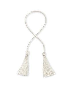 Retail Packaging: Double White Metallic Tassel