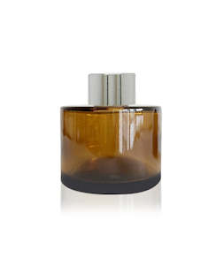 Diffuser Bottles: 100ml Amber Diffuser Bottle - Silver Collar