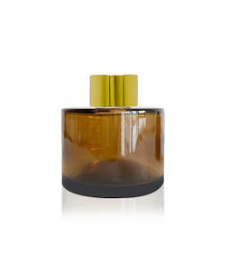 Diffuser Bottles: 100ml Amber Diffuser Bottle - Gold Collar