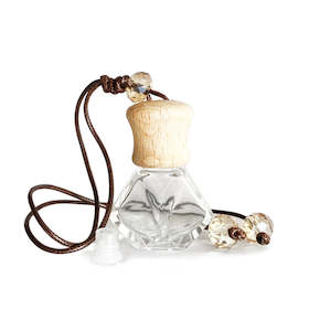 5ml Diamond Car Diffuser Bottle with Wooden Cap and Faux Leather String