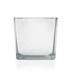Seconds - White Square Glass Candle Jar 250ml
