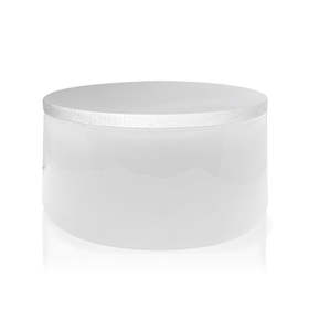 Bowls: White Glass Candle Bowl with White Wooden Lid 350ml