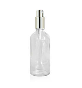 Make Your Own Perfume: 100ml Glass Bottle with Sprayer and Silver Lid