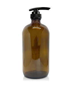 Body Wash: 500ml Glass Amber Bottle with Pump