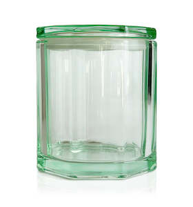 Elaine Green Glass Candle Jar with Lid 600mls