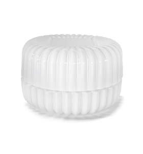 White Outer Spray Macaron Glass Jar with Lid 90ml