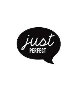 47. Just Perfect Speech Bubble Label 3.5 x 3cm