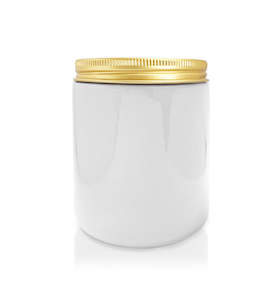 The Pharmacist Collection: White Pharmacist Glass Jar with Gold Lid 200ml
