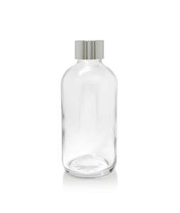 250ml Clear Pharmacist Diffuser Bottle - Silver Collar