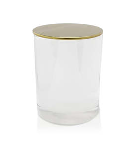 Vogue Tumbler - White Jar with Gold Metal Lid 250ml