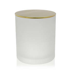 Team: Medium Classic Tumbler - Frosted Jar with Gold Metal Tumbler Lid 280 - 300ml