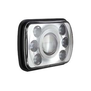 Ignite IHL200SC 7"X5" LED Headlight 9-36V High / Low Beam Chrome Face 7 LEDs 65W