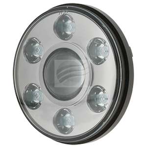 Headlights: Ignite IHL7RC 7" LED H/Light 9-36V High /Low Beam Chrome Face 7 LEDs 65 Watt