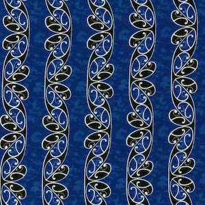 Koru - Blue with black and white
