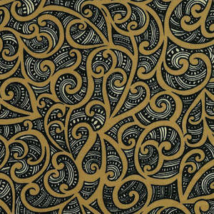 Maori Prints: Te Koripi Wae - Chestnut
